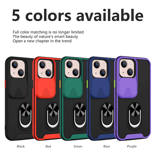 Slide Camera Cover Telefonfodral Med Ringhållare